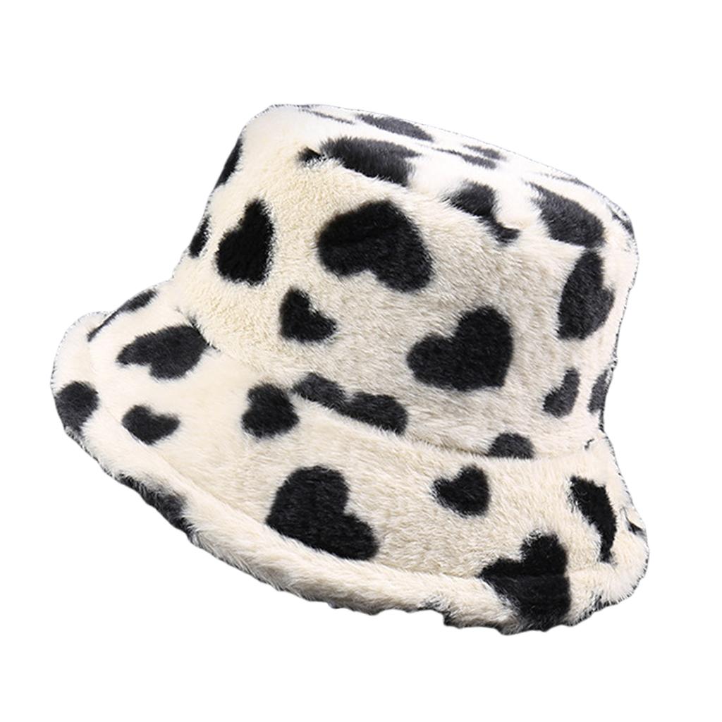 Fashionable Love Pattern Bucket Hat for Various Head Size Winter Autumn Thicken Fisherman Hat Headpiece for Casual Wear
