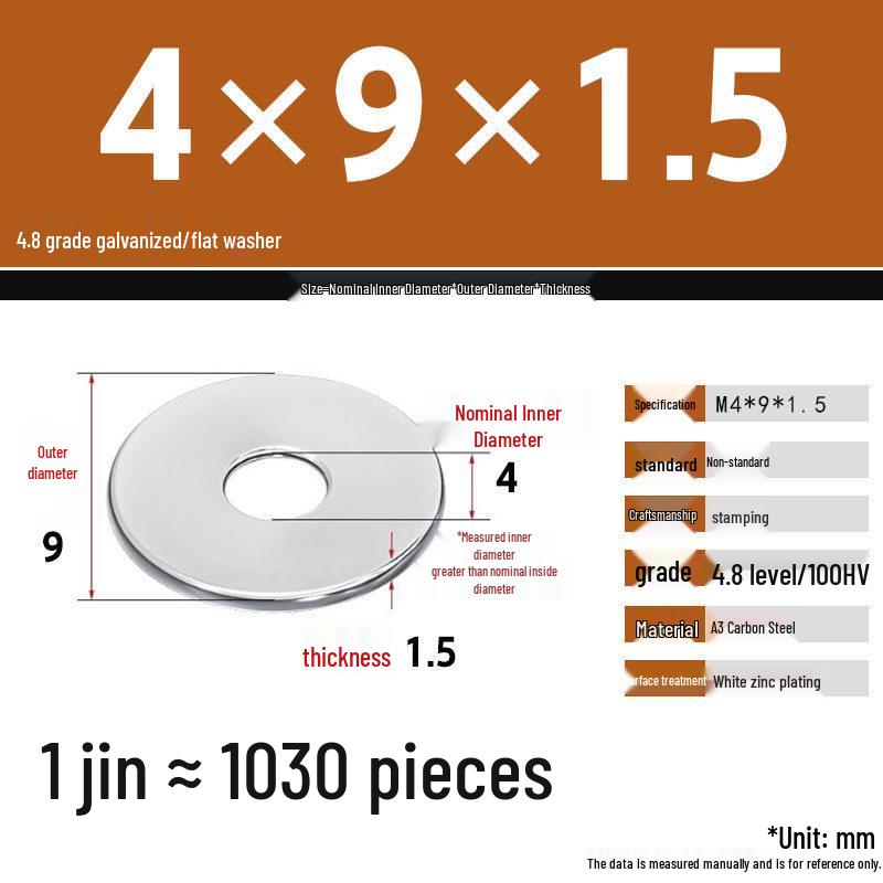 Galvanized Extra Large Thickened Metal Flat Washer (M6-M16)