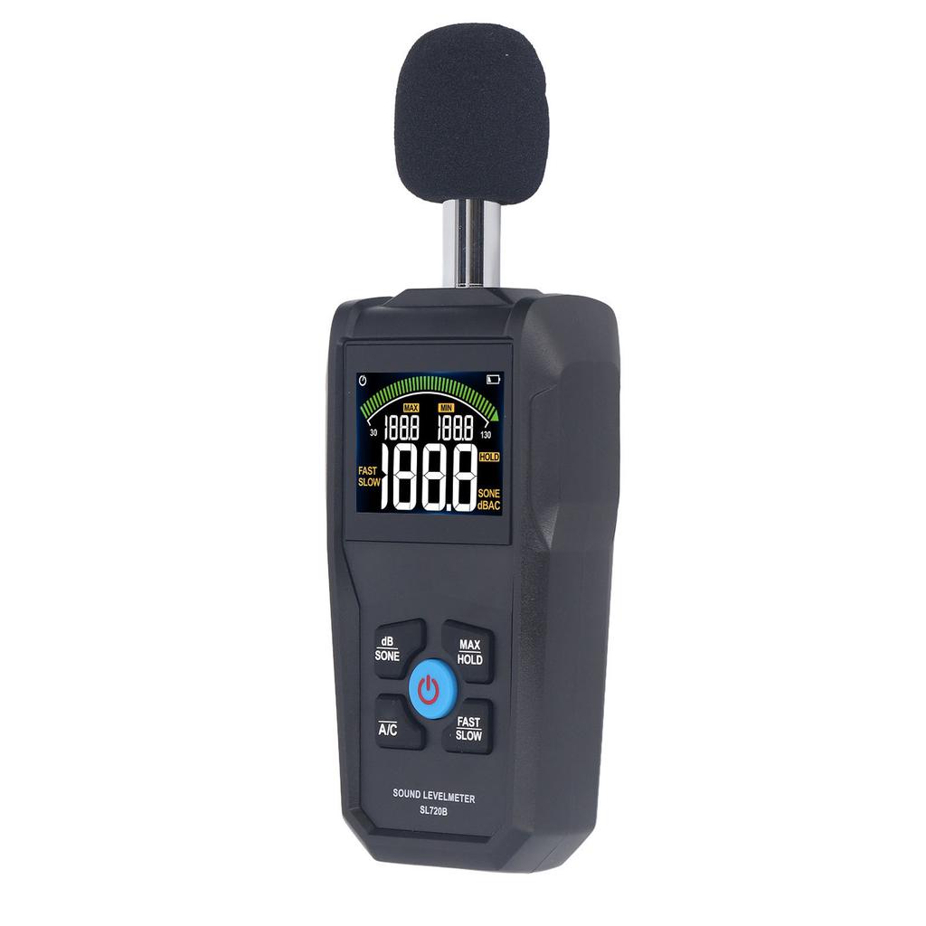 Geräuschmessgerät 30 bis 130dB Digitaler Farb-Hintergrundbildschirm Schallpegelmesser