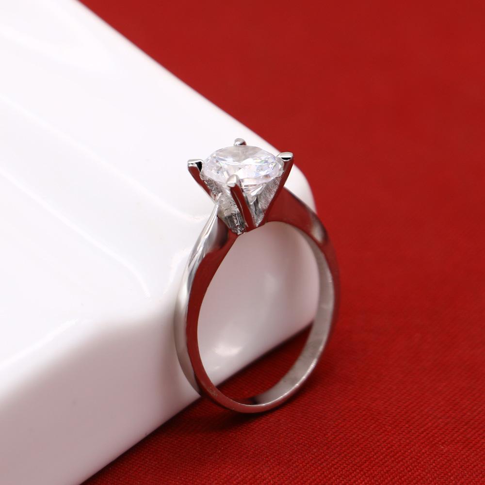 Wedding Ring Women'S Small Ring Single Ring Platinum Plated With 5A Zircon Ring