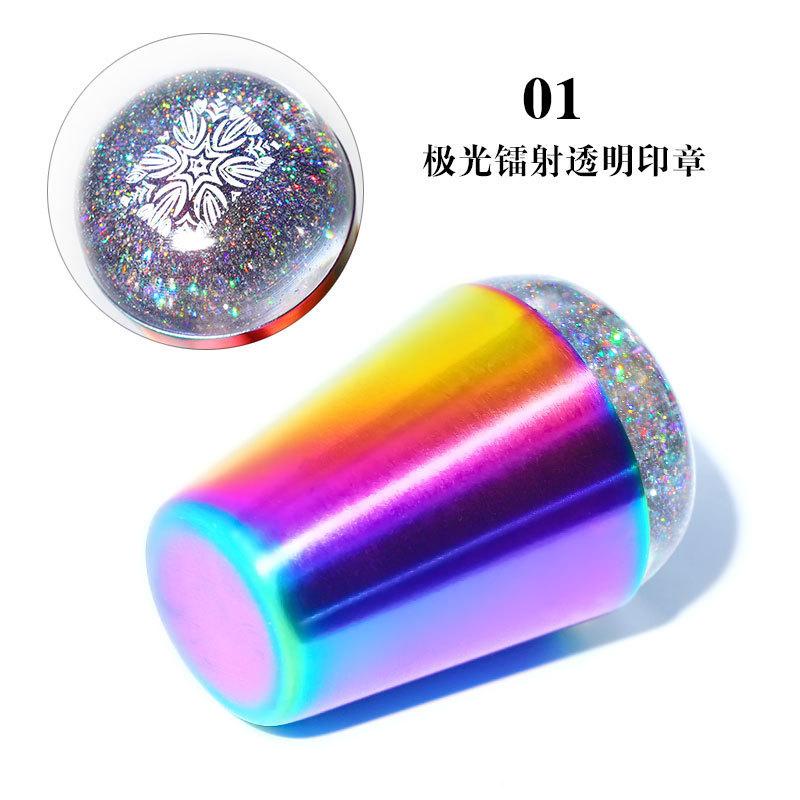 Nail Art Silicone Seal Laser Reduction Transparent Large Scraper Silicone Seal Head Nail Art Printing Collection