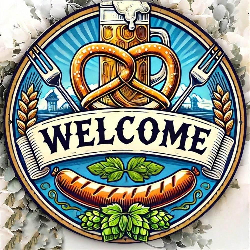 

Vintage Metal Tin Sign 8x8 Inch Retro Beer Wall Decor Aluminum Plaque for Man Cave Pub Bar 20x20 різнокольоровий