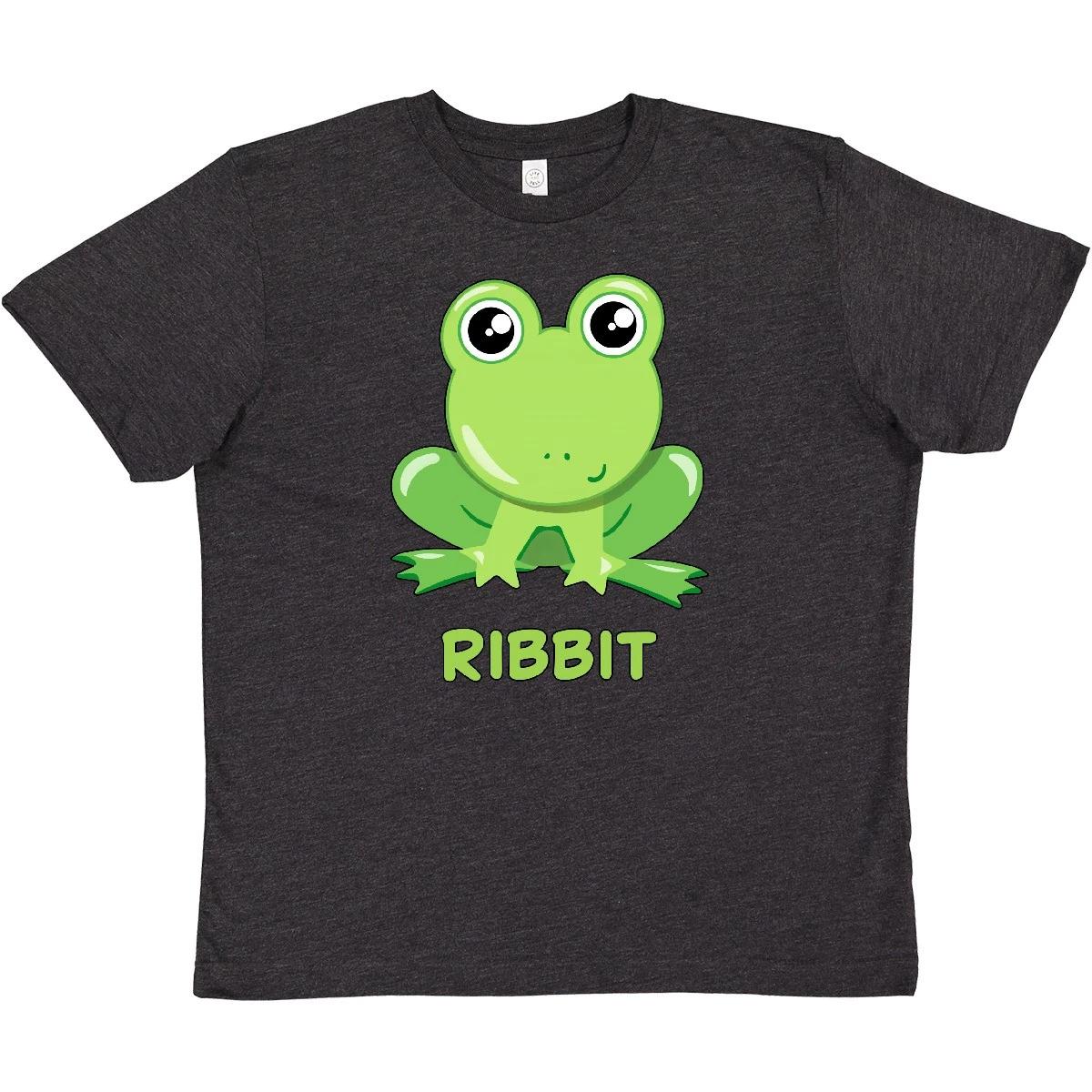 

Inktastic Ribbit Cute Green Frog Youth kids boys T-Shirt Animals Animal Sound Noise Spring 160