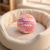 Gehäkelter Katzenball Spielzeug Handgemacht Bunter Katzenball mit Glöckchen Weicher Katzen Rassels Ball Spielzeug für Indoor Kätzchen Kauen Jagen Schlagen