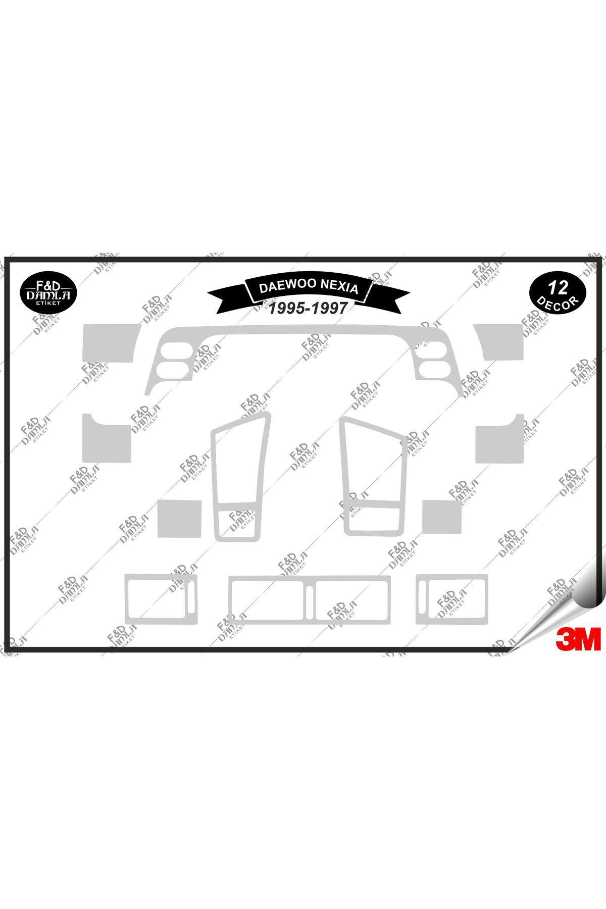 

Daewoo Nexia 1995-1997 Torpido Konsol Trim Göğüs Maun Kaplama Set 12 Parça Gümüş