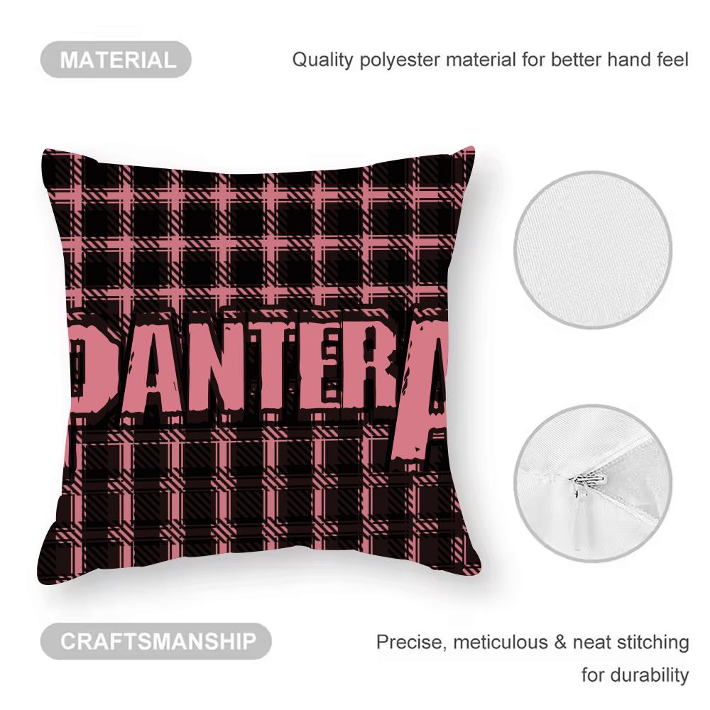 Pantera Cushion Cover Anti-dustmite Pillowcase Invisible Zipper Silky Short Plush Sofa Cushion Cover