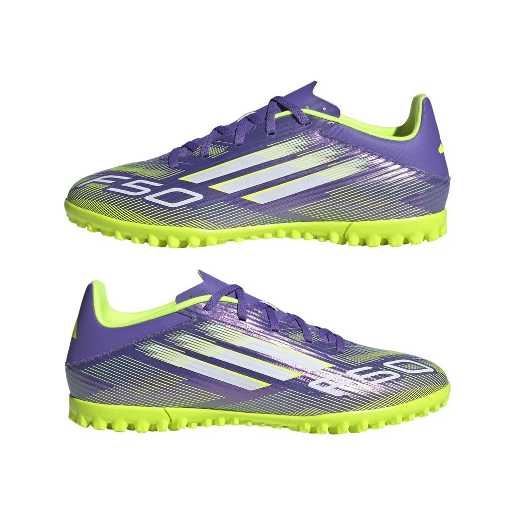 Adidas F50 Club TF Futsal Unisex Purple Lemon Size Cm Shoes, Adult, NIL89, Rush/Footwear White/Lucid (JI0026), 28.0