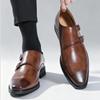 Classic Retro Dress Men's Mk Leather Shoes With Pointed Toe Buckle Business Office Wedding Comfortable Men's Oxfords Shoes