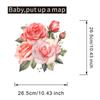 Elegant Pink Rose Toilet Stickers, Waterproof Removable Decals for Bathroom Wall Decor, Self-Adhesive