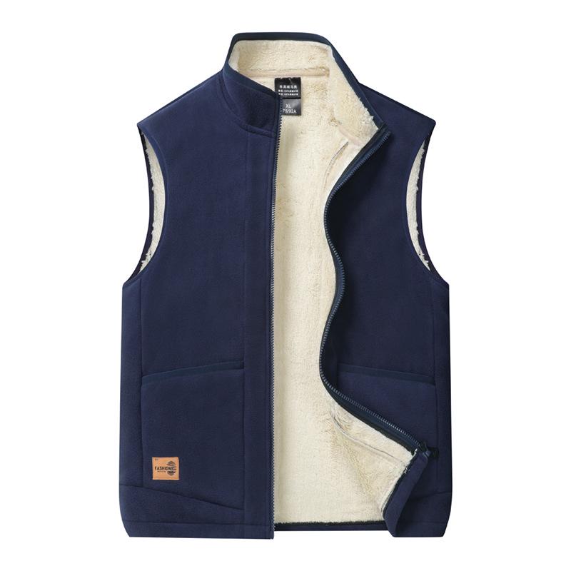Men's Plus Velvet Thickened Warm Stand Collar Casual Winter Vest