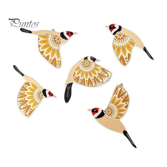

5 шт. Деревянные украшения в виде птиц, настенный декор, летающие птицы, простая установка, деревенские украшения в виде птиц для внутренних и наружных стен, подарок любителям птиц 1 Set