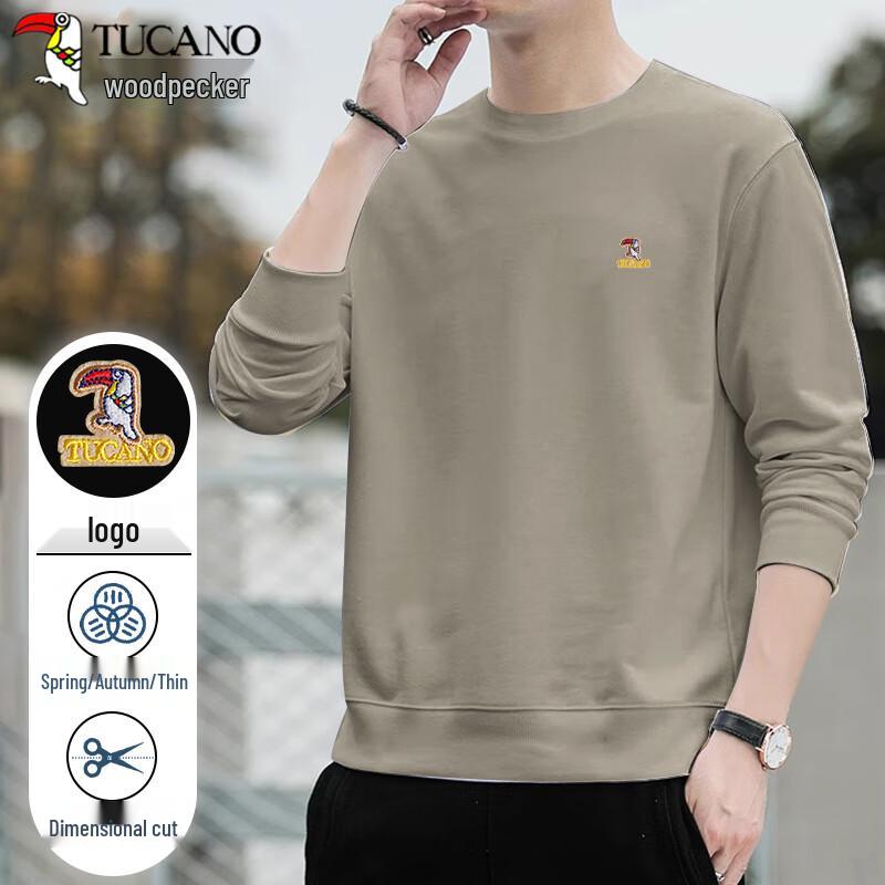 Tucano Men's Solid Round Neck Long Sleeve Sweatshirt