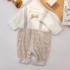 Summer Gentleman Style Baby Romper - Long Sleeve Crawling Outfit