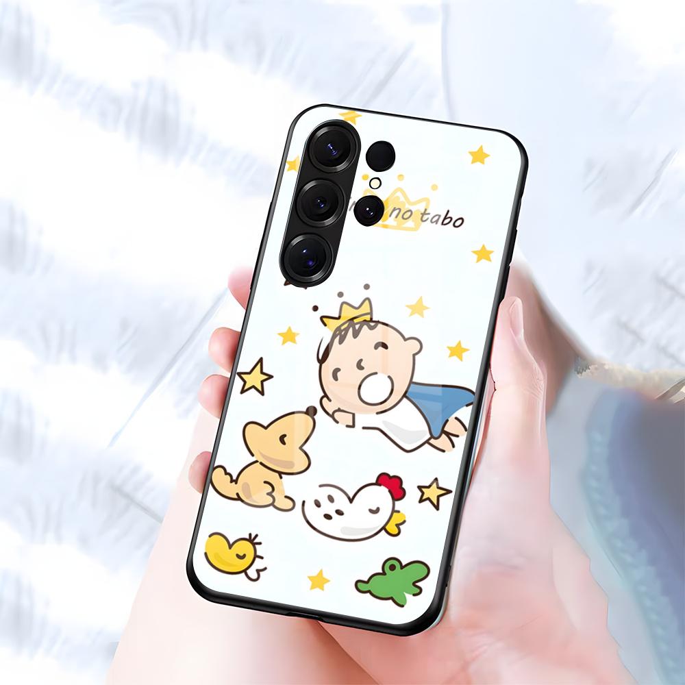 M-MINNA NO T-TABO Phone Case For Samsung S26 S25 S24 FE S23 S22 S21 Plus S20 Ultra Note20Ultra Black Glass Cover