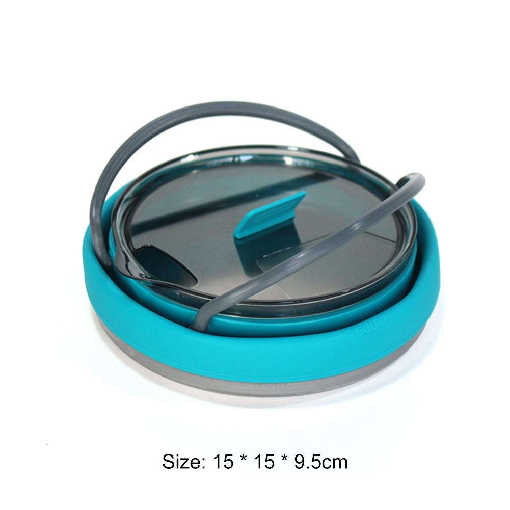 Camping Water Kettle Portable Collapsible Tea Boiling Water Pot with Handle Tableware for Camping Travel Self-Driving Essentials