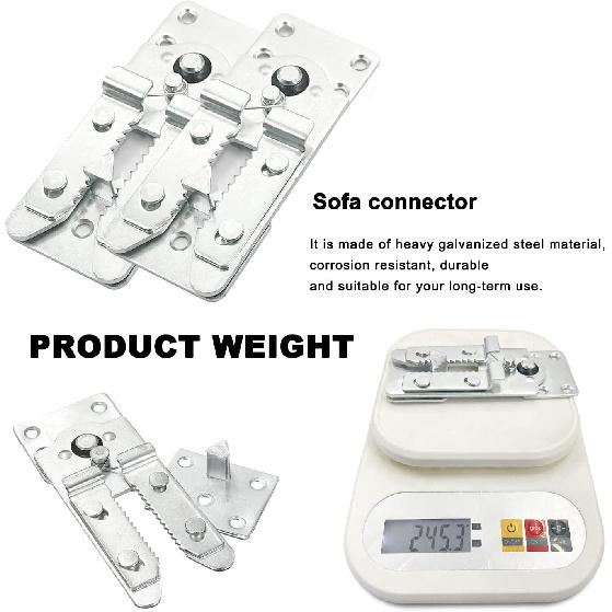 DEEPDREAM 2 Pack Sectional Couch Connectors Metal Couch Clips Sofa Connector Interlocking Furniture Connector with 24 Screws