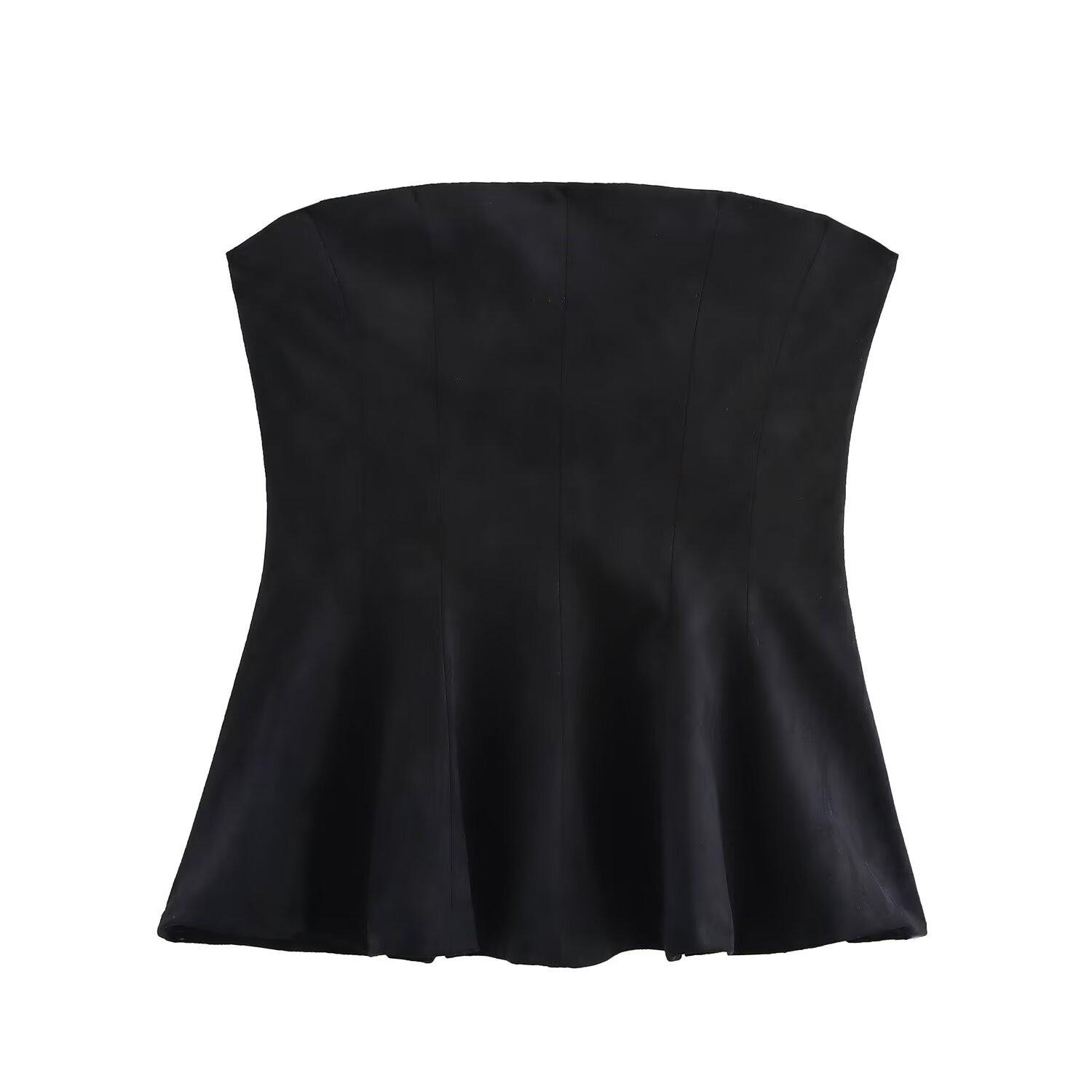 

2024 Winter Fashion: Women s Strapless Slim Fit Off-Shoulder Top with Straight Neckline L