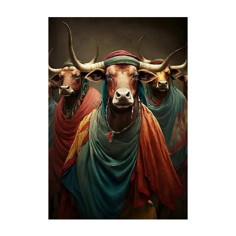 

Групповое фото с домашними животными, художественная картина на холсте, поп-арт, постер с животными и принтом, настенная картина, Куадрос для гостиной, домашний декор 21X30 cm No Frame