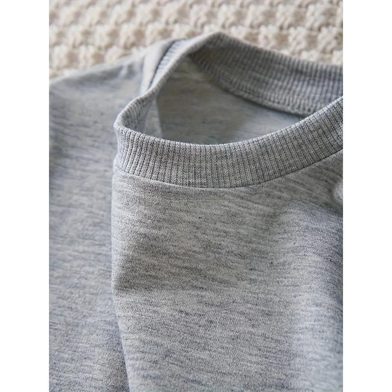 European Sizes One-piece Baby Kid Crewneck Sweatshirt Cute Fox Animal Print Casual Sports Top Suitable For Autumn And Winter