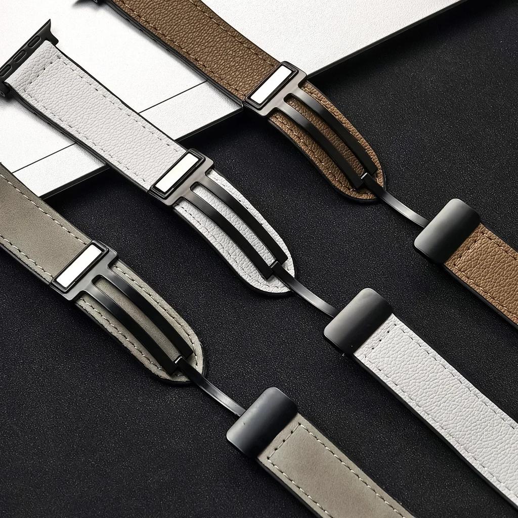 Silicone Leather Strap For Apple Watch Band 49/44/42/45/38/40/41 Accessories Bracelet for iWatch Ultra Series 10 9 8 7 SE 6 5 4