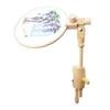 Wooden Embroidery Lap Stand 360-degree Rotating Embroidery Table Adjustable Wooden Hoop Holder Rotated Needlework Frame Table