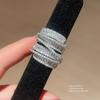 Geometric Zircon Wrap Ring For Women With Silver Finish In Fashion Casual Style