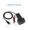 Mitsubishi Dual USB Car Charger with QC3.0 Fast Charge, AUX, HDMI, and USB Flash Drive Support