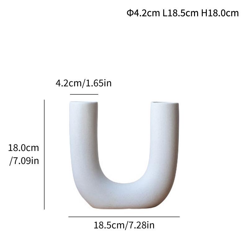 Unglazed Ceramic Flower Vase for Home Decoration and Floral Art