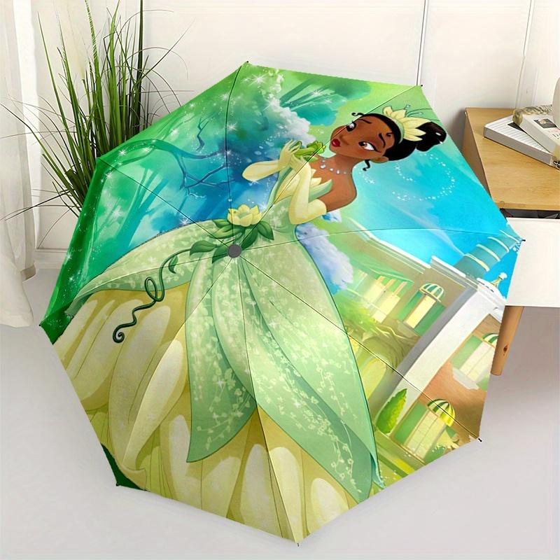 

1pc Princess Tiana and the Frog Automatic 3-Fold Umbrella Design, Cute Cartoon Pattern, Portable Outdoor Umbrella, Perfect, Holiday Gift for