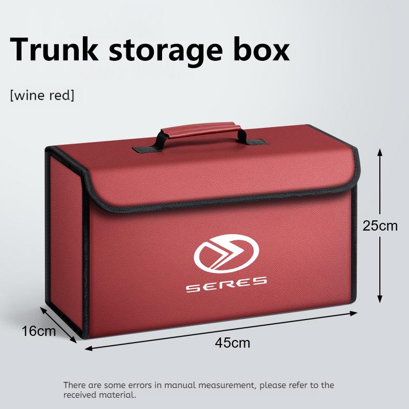 Car Leather Trunk Storage Box Foldable Carbon Fiber For SERES 7 SERES 5 SERES 8 9 2025 M7 M5 Auto Organizer Bag Accessories