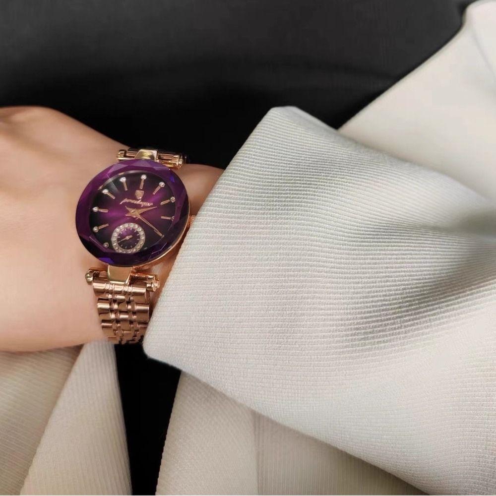 Exquisite Rhinestone Quartz Watches Luxury Rose Gold Watch Women's Wristwatch  Festival Gift