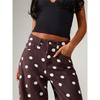 Fashionable Women's Polka Dot Loose Casual Mid-waist Denim Trousers