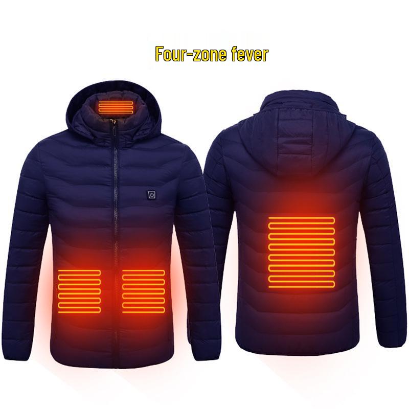 2025 Men's USB Electric Heated Jacket: Winter Warm, Lightweight, Thin Heating, Constant Temperature, Cotton.