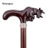 Brown Cow Bullfight Wooden Fashion Walking Stick Decorative Cospaly Cane Halloween Wood Mace Crutch  Wand Crosier 92cm