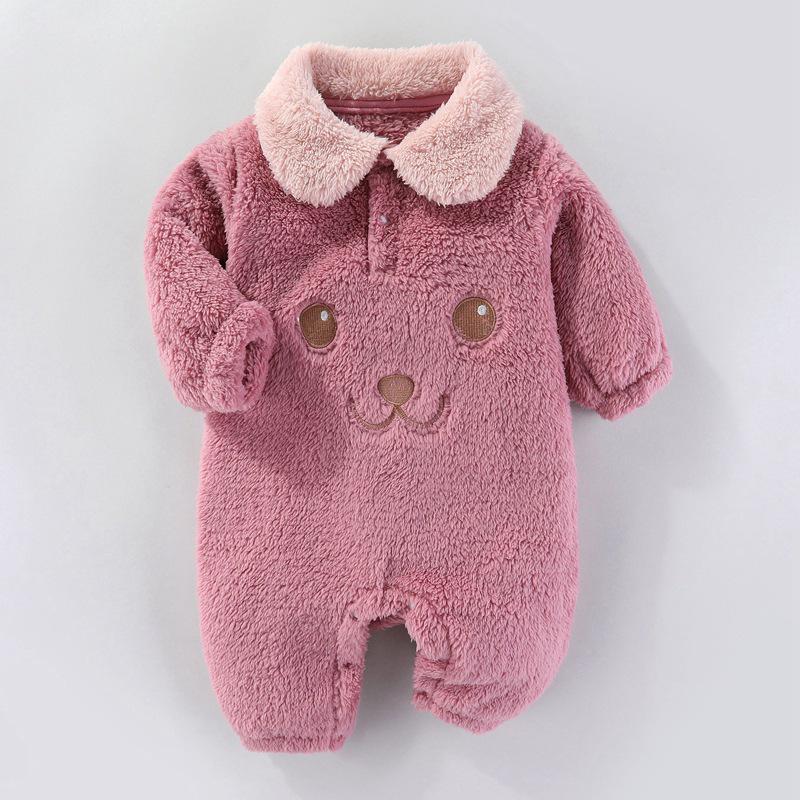 Cozy Fleece Cotton Baby Romper - Warm Long Sleeve Onesie for Autumn/Winter (Newborn To Toddler)