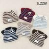 Cute cat paw striped knitted ear hat women's autumn and winter versatile face small wool hat pullover new