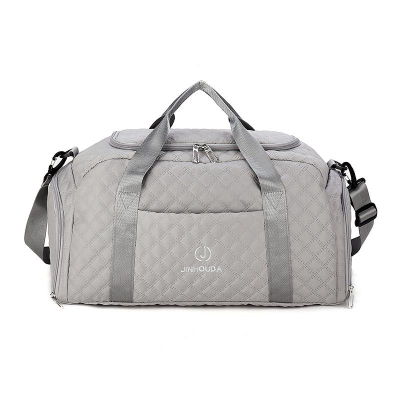 Short-distance Large Capacity Pure Color Belt Shoe Storage Portable Travel Bag Dry Wet Separation Sports Gym Bag Can Be Used for Pulling Rod