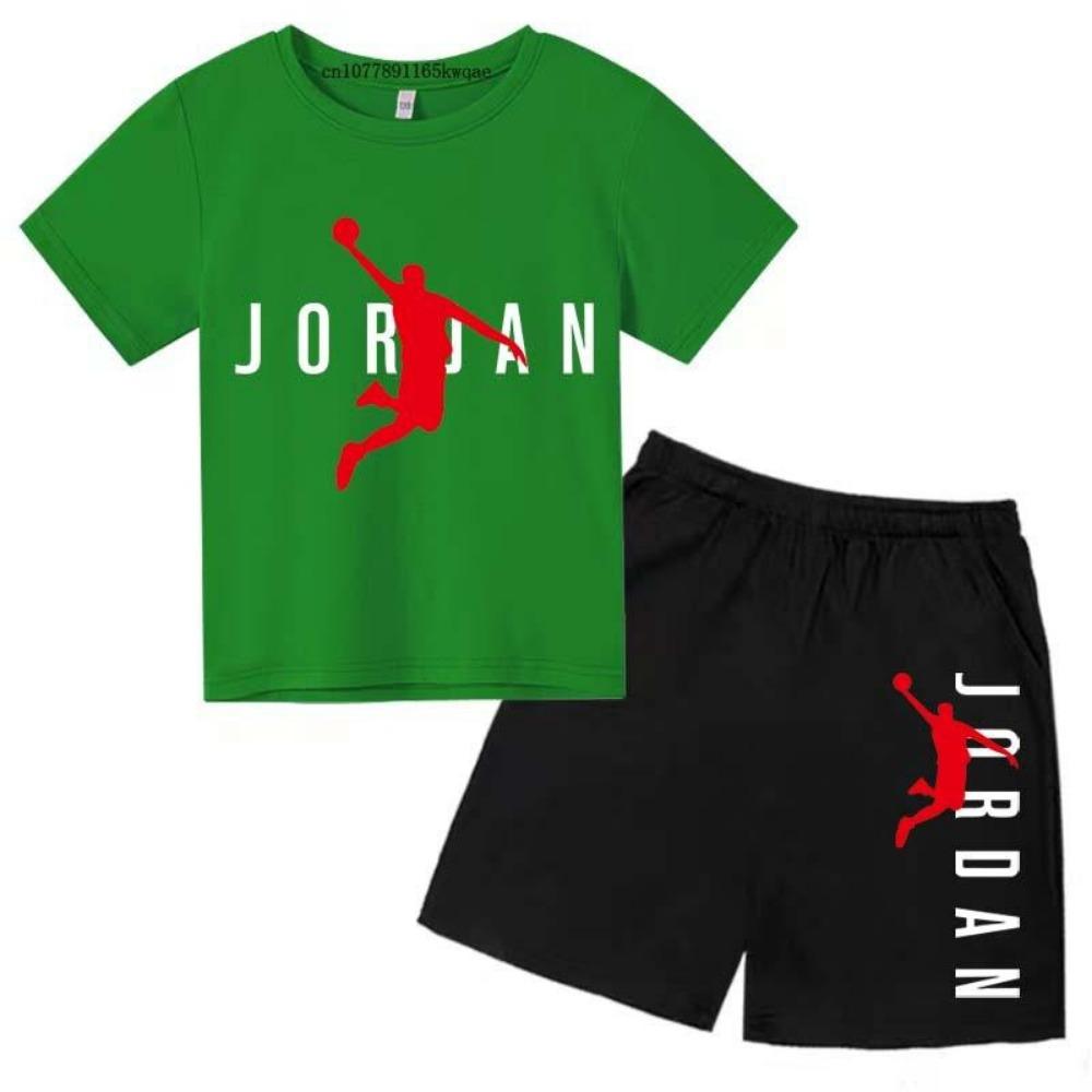 Completi Estivi Casual da Bambino con Stampa di Lettere 2 Pezzi T-shirt Morbide+Pantaloni 3-12 Anni Ragazzi Ragazze Abiti alla Moda Set Vestiti per Bambini 150