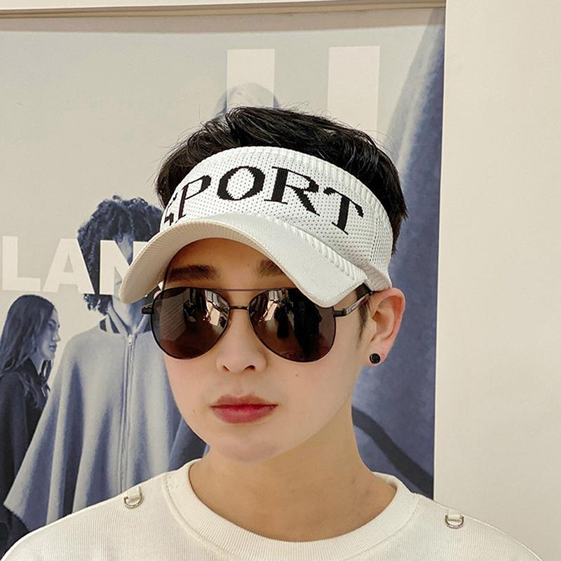 Summer Empty Top Sport Cap Brim Uv Protection Knitted Hat Breathable Sun Outdoor Hat Korean Fashion Sunshade