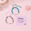 Yousheng Sister Friendship Bracelet Adjustable Beaded Bohemian Bracelet Colorful Polymer Clay Beads Big Sis Bracelet Gift for Women Friends