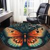 1PC Butterfly Nature Office Round Area Rug, Mat Suitable For Office, Under Office Chairs Bedroom Living Room Home Decor, Room Deco