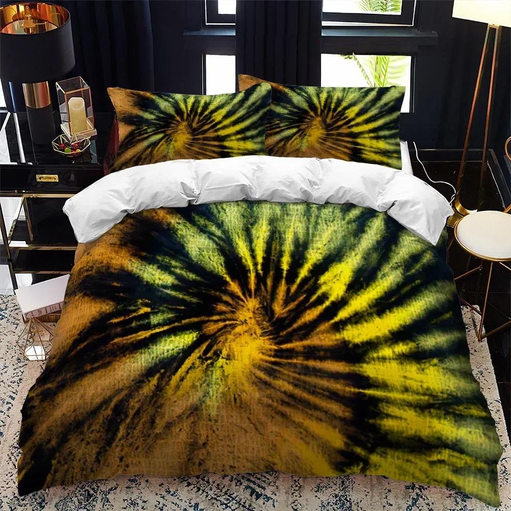 Color tie dyeing Comfortable Duvet Quilt Cover Pillowcase Bedding Set Children Bedroom Decoration Home Textile