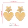 Women Fashion European American Retro Heart Dangle Earrings Star Irregular Tin Foil Surface Creative Punk Elegant Ear Jewelry