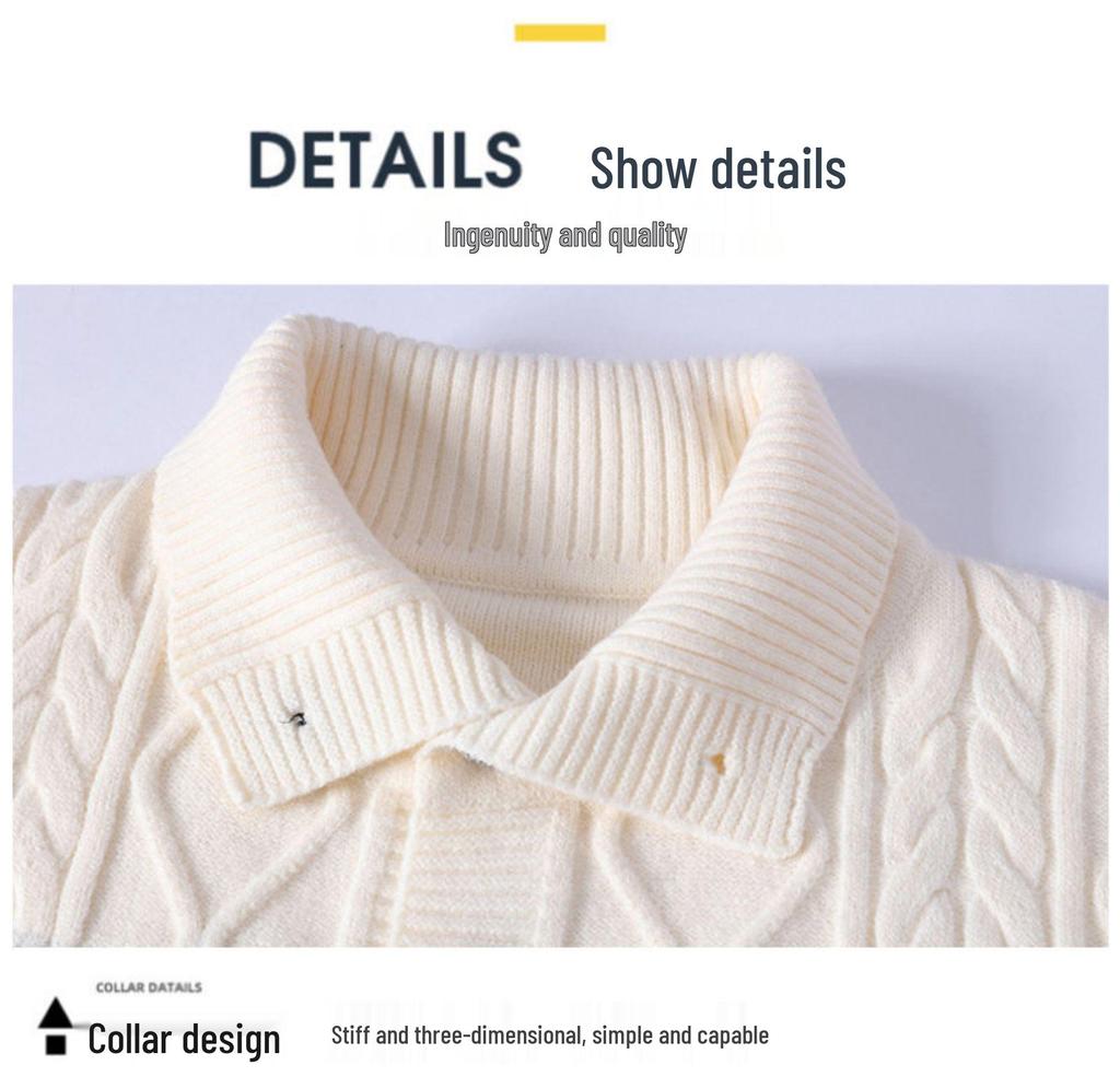 Men's Plus Size Christmas Jacquard Knit Sweater Coat