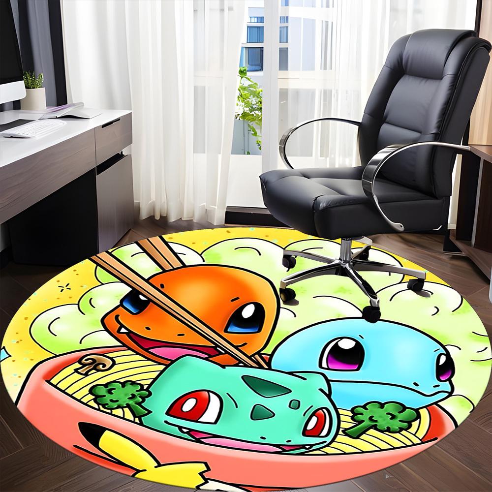 1pc Pokémon Friends Office Round Area Rug, Under Office Chairs Bedroom Living Room Home Decor  a1022238