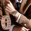 3-Row Magnetic Copper Bracelet for Men - Adjustable Cuff with Free Tool, Valentine's Gift for Dad Husband