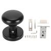 Door Knob Black Round Handle Keyless Locking Zinc Alloy Privacy Function Easy Install Interior Ball Handle for Bedroom