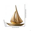 Resin Sailboat Sculpture Minimalist Design Nautical Ornament Curved Sail Boat