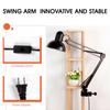 LED Desk Lamp Metal Swing Arm Spring Loaded Adjustable Reading Lamp For Bedroom Night Light With C-Clamp E27 Bulb Not Included