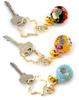 Hana Chirimen Kaleidoscope Japanese Pattern Chirimen Keychain with Bell Made in Japan Souvenir 1 Red and [ZOON] (Set (Sky Blue, Yamabuki, Black))